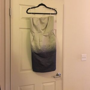 Trina Turk Strapless Satin/Wool Dress